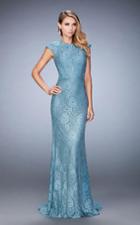 La Femme - 22971 Lace Jewel Sheath Dress
