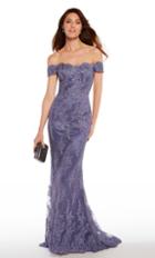 Alyce Paris - 27249 Lace V-neck Chiffon A-line Dress