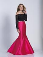 Dave & Johnny - 3402 Two Piece Lace Off-shoulder Mermaid Dress