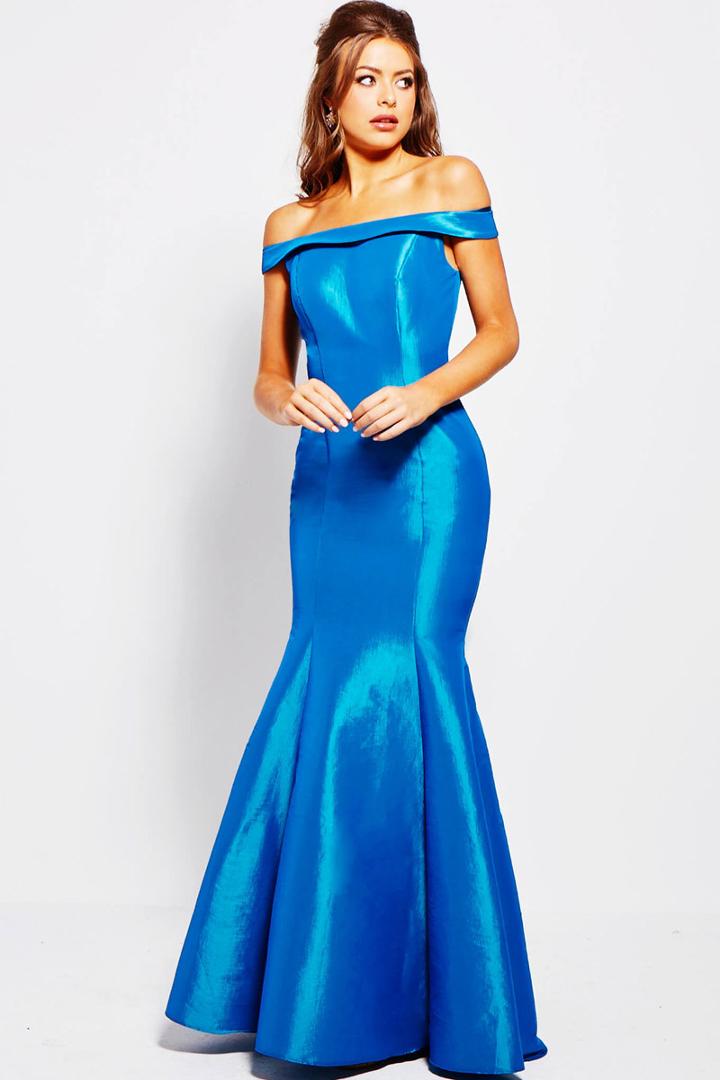 Jovani - Jvn51863 Foldover Sleek Off Shoulder Mermaid Gown