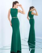 Ieena For Mac Duggal - 25639i Sleeveless Jewel Crepe Sheath Gown