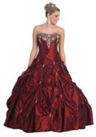 Strapless Sweetheart Satin Pick-up Ball Gown With Bolero Jacket