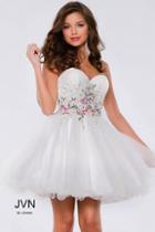 Jovani - Floral Embroidery Sweetheart A-line Dress Jvn40998