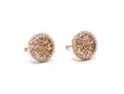 Tresor Collection - Signature Logo Earrings With Diamond Frame In 18k Rose Gold