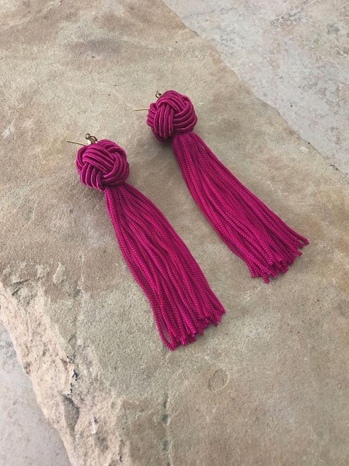 Montce Swim - Vanessa Mooney X Fuchsia Astrid Knotted Tassel Earrings