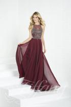 Tiffany Designs - 16279 Illusion Beaded Iridescent Chiffon Gown