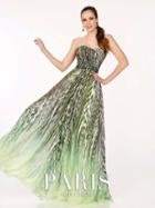 Paris Prom By Mon Cheri - 116749 Long Dress In Mint Multicolor