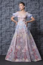 Mnm Couture - K3568 Fully Embroidered V-neck Ballgown