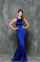 Glow By Colors - G687 Sleeveless Halter Ruffled Mermaid Gown