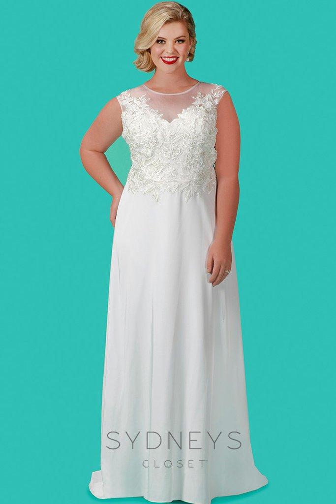 Sydney's Closet - Embroidered Lace Long Dress Sc5210