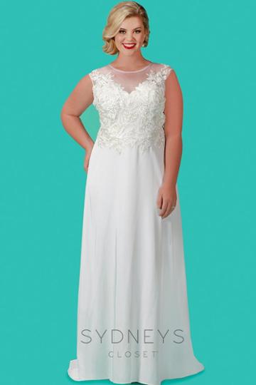 Sydney's Closet - Embroidered Lace Long Dress Sc5210