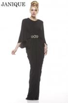 Janique - Bat Sleeves Ruched Jersey Gown 1334
