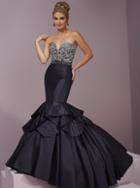 Tiffany Homecoming - Brilliantly Ornate Tiered Mermaid Long Evening Gown 46079