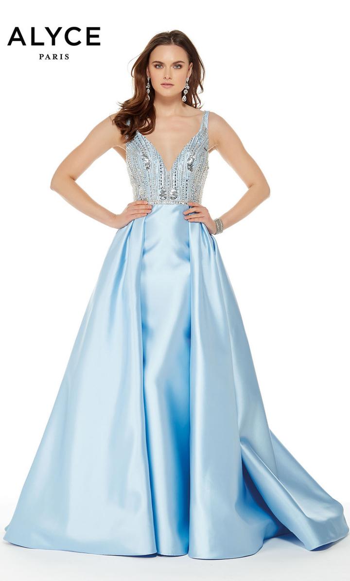 Alyce Paris - 5055 Embellished Plunging V-neck Mikado Ballgown