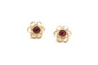 Tresor Collection - Rose Quartz And Pink Tourmaline Medium Flower Stud Earrings In 18k Yellow Gold
