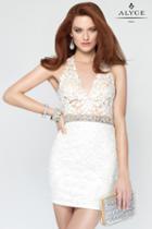 Alyce Paris - 4442 Short Dress In Diamond White