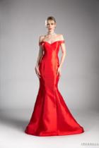 Cinderella Divine - Lace Off-shoulder Satin Mermaid Prom Dress