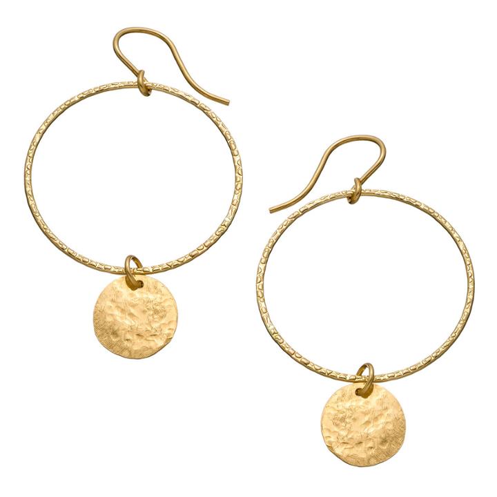 Heather Hawkins - Hammered Hoop Coin Earrings