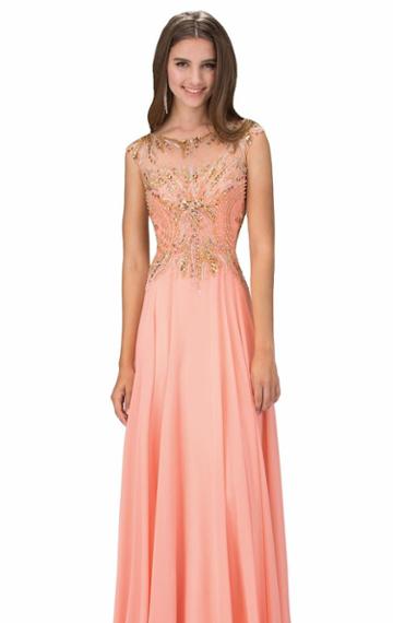 Elizabeth K - Embellished Sleeveless Long Dress Gl1305