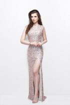 Primavera Couture - Jewel Sequined Long Dress With Slit 1765