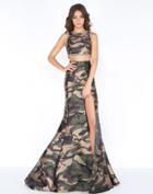 Cassandra Stone - 40814a Two Piece Camo Mermaid Dress