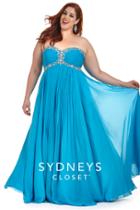 Sydney's Closet - Sc7147 Plus Size Dress In Blue
