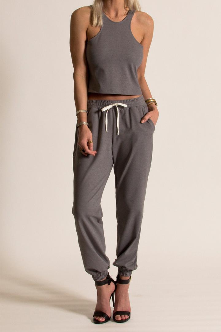Donna Mizani - Racer Crop Top In Ash Gray
