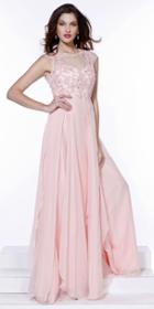 Nox Anabel - 8139 Illusion Jewel Neck A-line Dress