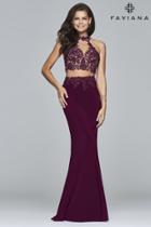 Faviana - 7967 Jersey Two-piece With Lace Top