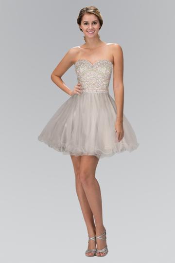 Elizabeth K - Beaded Strapless Cocktail Dress Gs1458