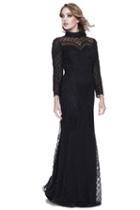 Shail K - 12179 Fully Embellished High Neck Sheath Gown