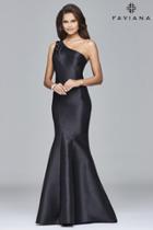 Faviana - S7973 Long Mikado One Shoulder Dress With Bead Detailing