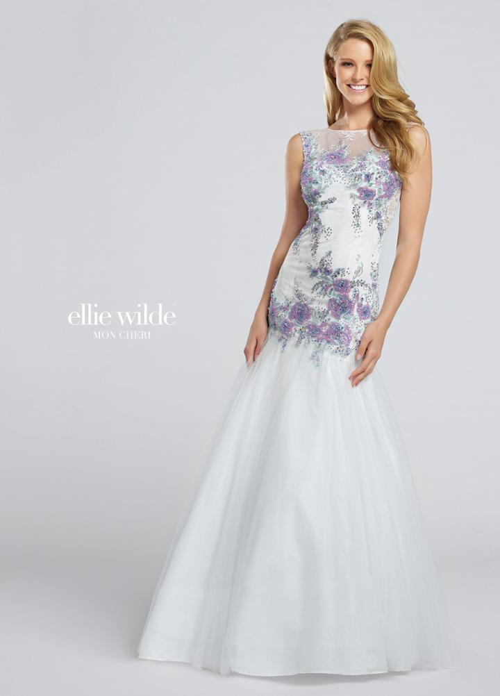 Ellie Wilde - Long Tulle Trumpet Gown Ew117018