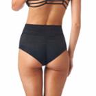 Montce Swim - Black Faux Suede Added Coverage High Rise Bottom