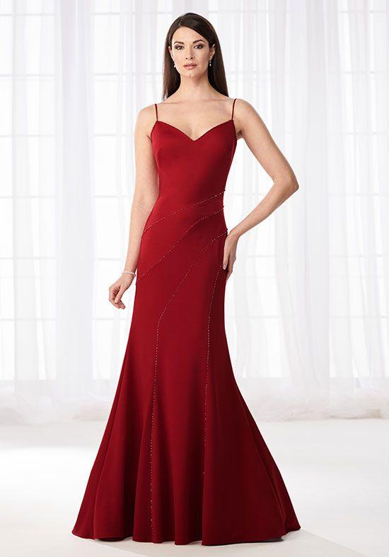 Cameron Blake - 218614 Spaghetti Strap Trumpet Jersey Formal Dress
