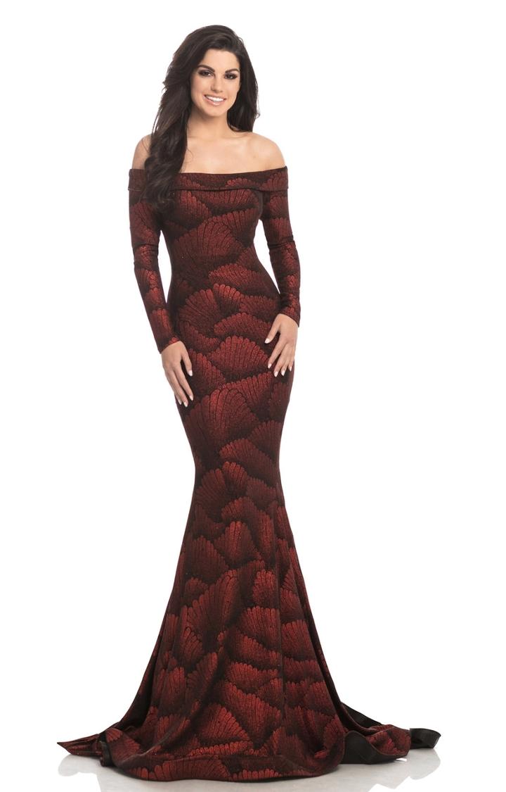 Johnathan Kayne - 8225 Fitted Off-shoulder Mermaid Gown