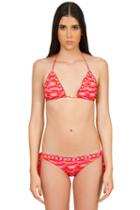 Caffe Swimwear - Lattice Top/hand Woven Bottom In Red