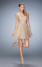 La Femme - 20721 Strapless Ruched A-line Dress