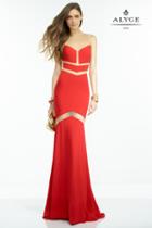 Alyce Paris B'dazzle - 35820 Long Dress In Red Nude