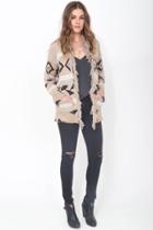 Goddis Gracie Fringe Cardigan In Wild Honey