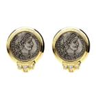 Ben-amun - Roman Coin Crystal Button Earrings