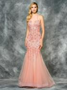 Colors Dress - 1698 Embellished Illusion Halter Mermaid Dress