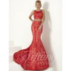 Tiffany Designs - Beaded Two-piece Lace Mermaid Evening Gown