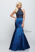 Milano Formals - Bead-encrusted Halter Evening Gown E2068