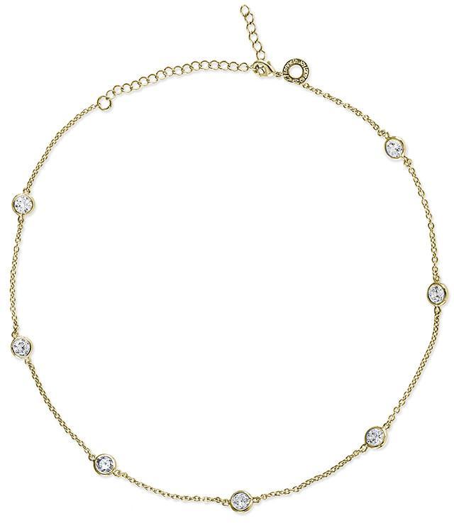 Cz By Kenneth Jay Lane - 16 Gold Plated Station Necklace 8108059208