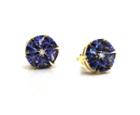 Tresor Collection - Tanzanite And Diamond Stud Earrings In 18k Yellow Gold