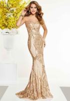 Panoply - 14872 Sequined Fitted Evening Gown