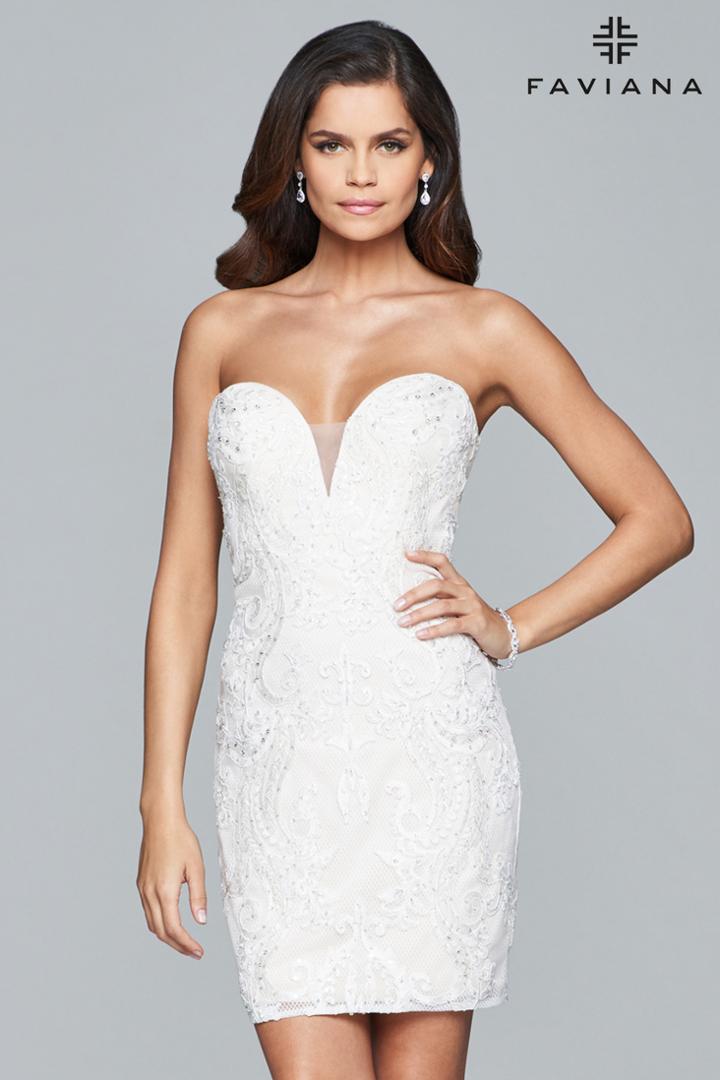 Faviana - Strapless Cocktail Dress S8090
