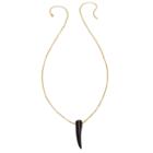 Heather Hawkins - Gemstone Horn Rolo Chain Necklace In Black Onyx