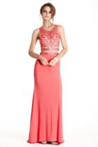 Aspeed - L1787 Embellished Mock Two Piece Fitted Prom Dress